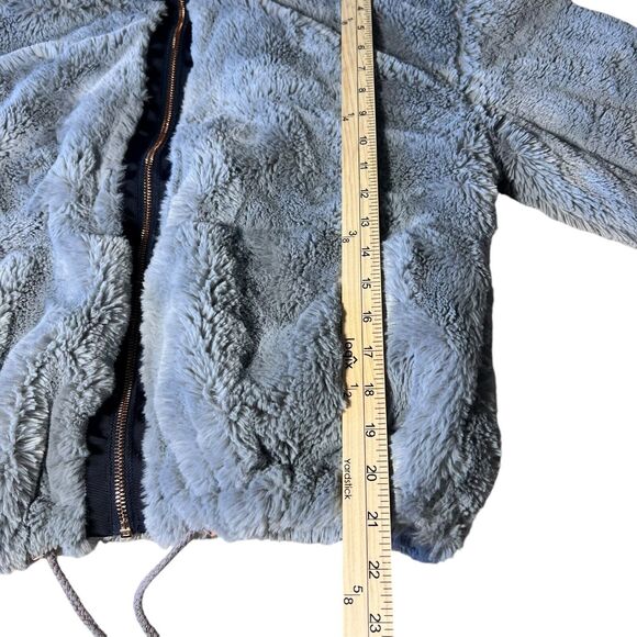 Lucky Brand Faux Fur Jacket Coat Women's Size Small Gray Cozy Soft Fuzzy - Picture 3 of 11